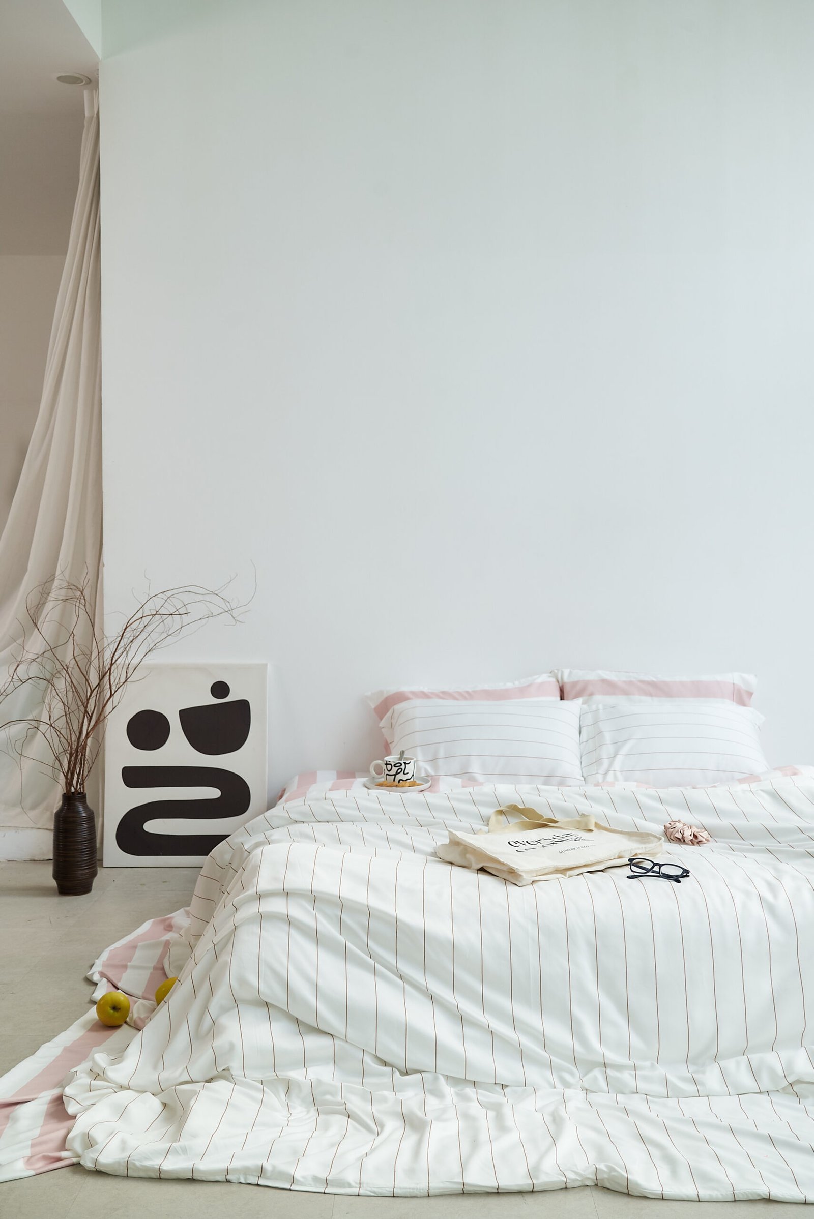 Organic Bamboo Bedding - Coconut Stripe - Image 2