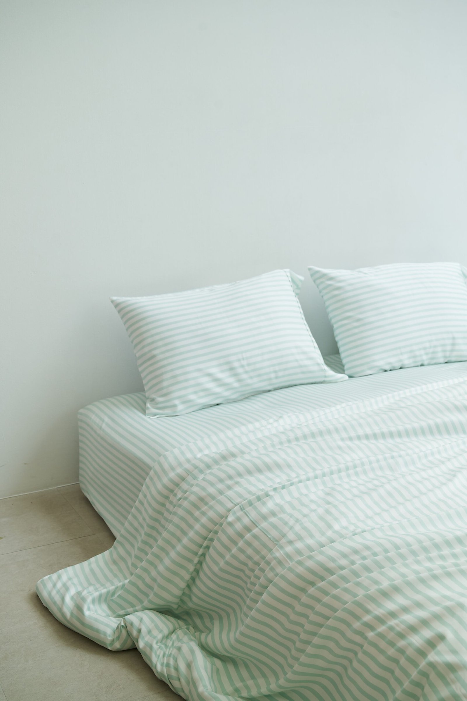 Organic Bamboo Bedding - Mint Stripe - Image 3