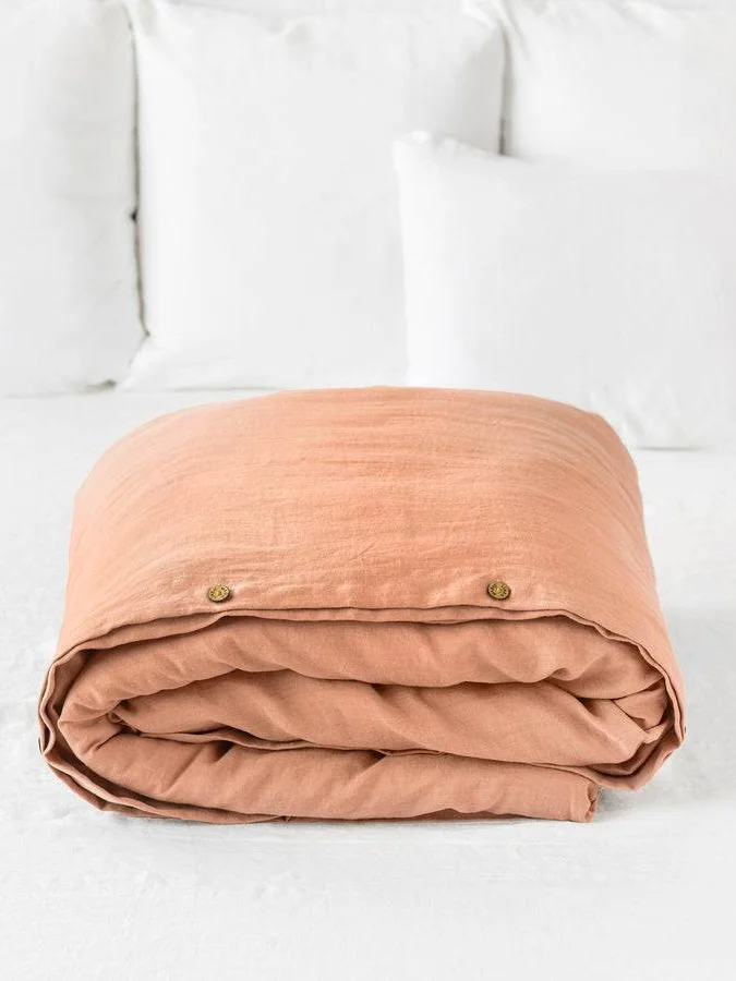 Twin Bedding Set Washed Cotton Peach - Image 3