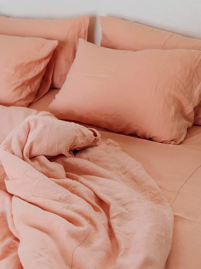 Twin Bedding Set Washed Cotton Peach - Image 2