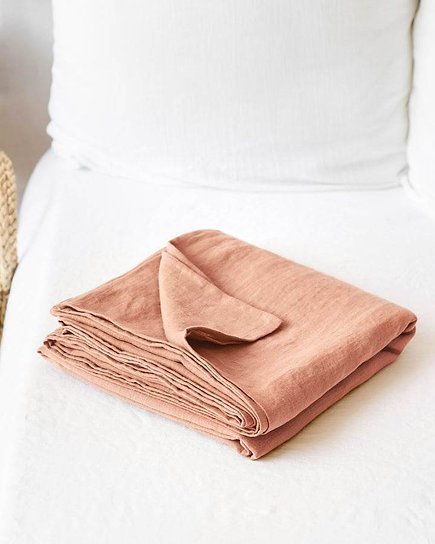 King Bedding Set Washed Cotton Peach - Image 2