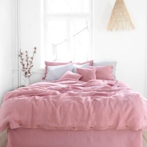 King Bedding Set Dusty Rose Premium Linen