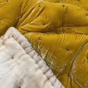 Mustard and Cream Reversable Mulberry Silk Quilt King